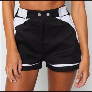 Tear It Up Moto shorts / Black and White Shorts